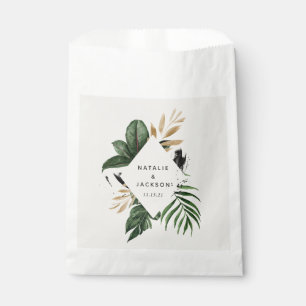 Sachets En Papier Mariage abstrait tropical moderne peint