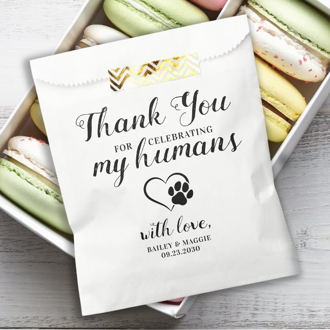 Sachets En Papier Mariage animal de compagnie traitement personnalis (Créateur téléchargé)
