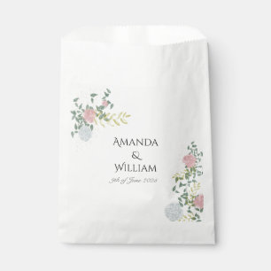 Sachets En Papier Mariage aquarelle florale élégant