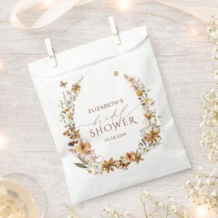 Sachets En Papier Mariage automnal à thème floral terracotta