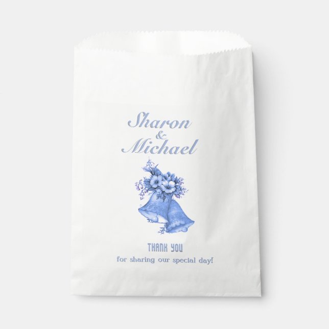 Sachets En Papier Mariage Blue Bells (Devant)