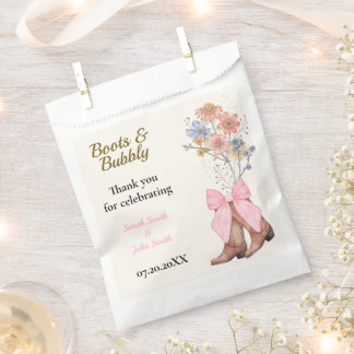Sachets En Papier Mariage Boots and Bubbly