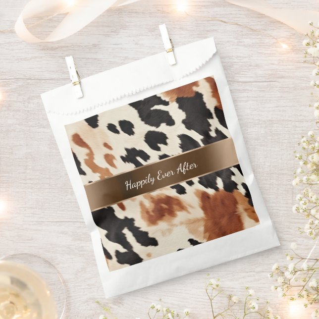 Sachets En Papier Mariage Brown à la crème noire (Coupé)