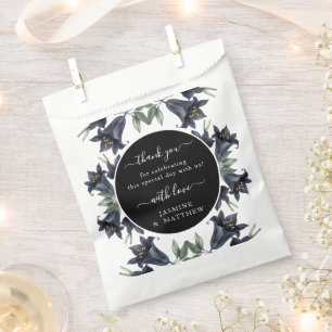 Sachets En Papier Mariage Chic Remerciement Floral Noir Classique