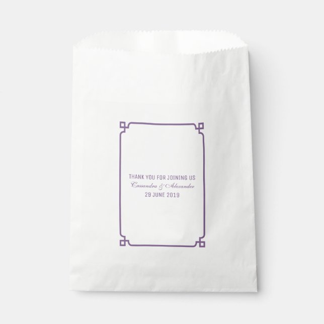 Sachets En Papier Mariage chic violet déco (Devant)