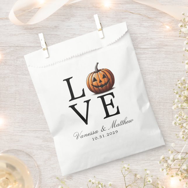 Sachets En Papier Mariage Citrouille d'amour (Coupé)