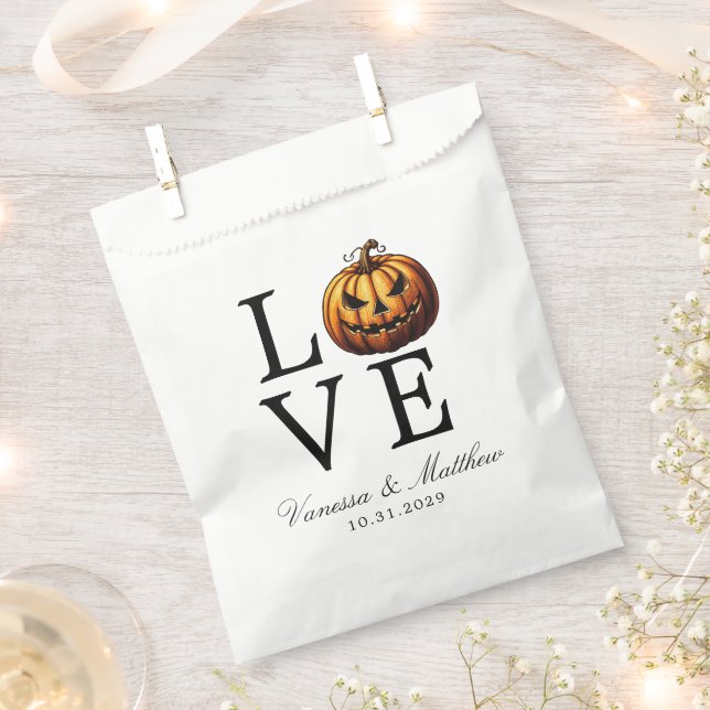 Sachets En Papier Mariage Citrouille d'amour (Coupé)