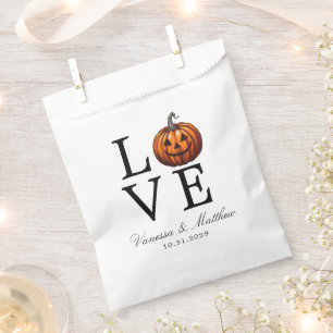Sachets En Papier Mariage Citrouille d'amour