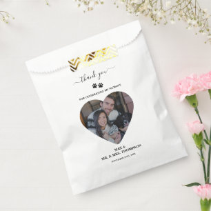 Sachets En Papier Mariage Coeur Photo Couple Animal De Compagnie Chi