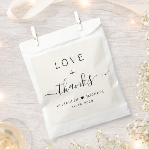 Sachets En Papier Mariage Crème d'Amour et de Remerciement