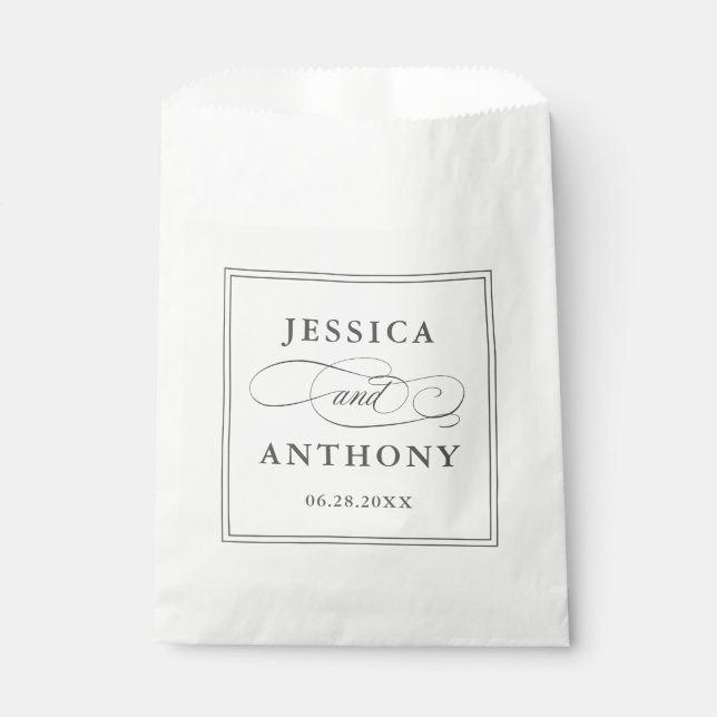 Sachets En Papier Mariage d'affaires élégant ou partie d'engagement (Devant)