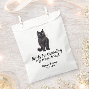 Sachets En Papier Mariage d'animal de compagnie Chat asiatique noir 
