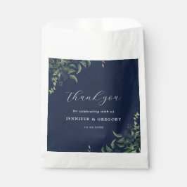 Sachets En Papier Mariage d'aquarelle botanique bleu marine