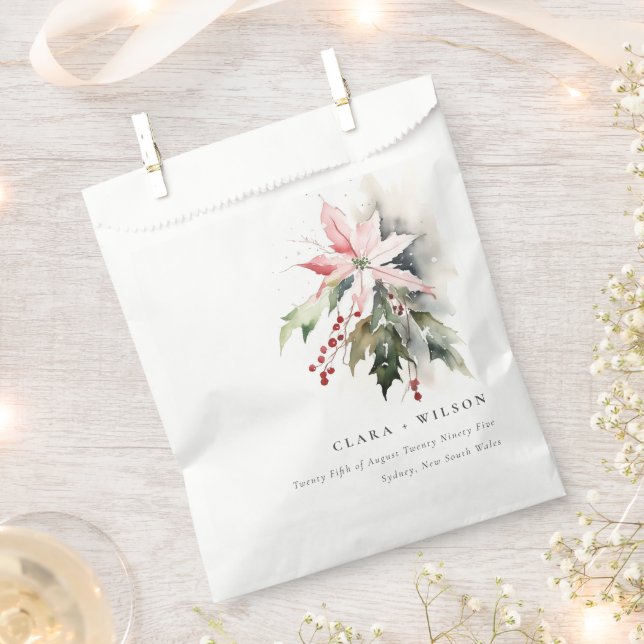 Sachets En Papier Mariage d'aquarelle de la feuille de fruits de Poi (Coupé)