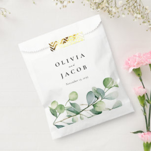 Sachets En Papier Mariage d'aquarelle Eucalyptus vert