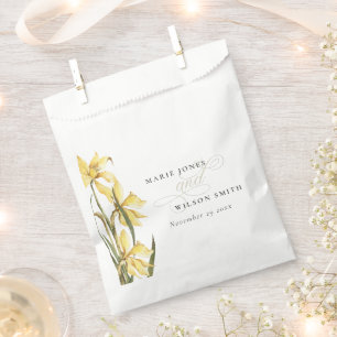 Sachets En Papier Mariage d'aquarelle florale de jonquille rustique
