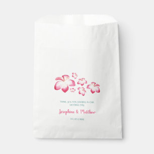 Sachets En Papier Mariage d'aquarelle rose de la Plumeria tropicale
