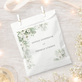 Sachets En Papier Mariage d'aquarelle vert pâle rose à