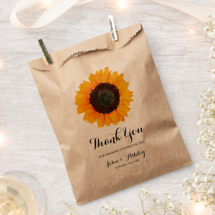 Sachets En Papier Mariage de automne de tournesol aquarelle personna