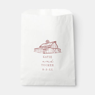 Sachets En Papier Mariage de automne rouge roux routé