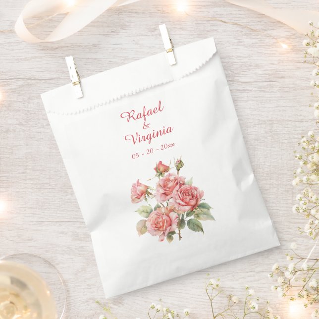 Sachets En Papier Mariage de bouquet rose (Coupé)