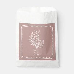 Sachets En Papier Mariage de bouquet rose floral