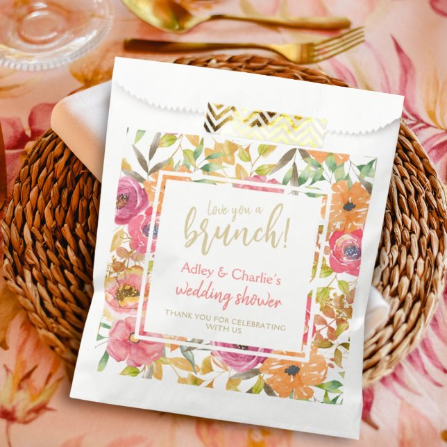 Sachets En Papier Mariage de Brunch Floral Aquarelle d'Automne (Créateur téléchargé)