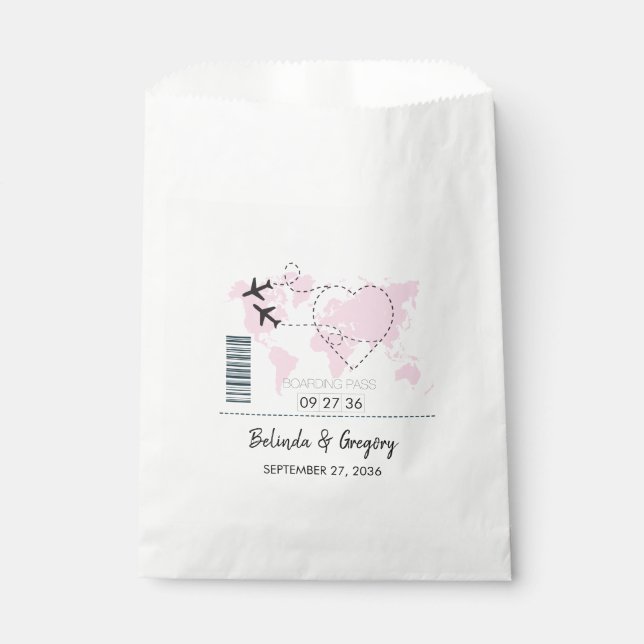 Sachets En Papier Mariage de carte d'embarquement de destination (Devant)