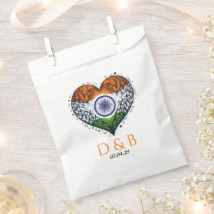 Sachets En Papier Mariage de coeur en couple indien