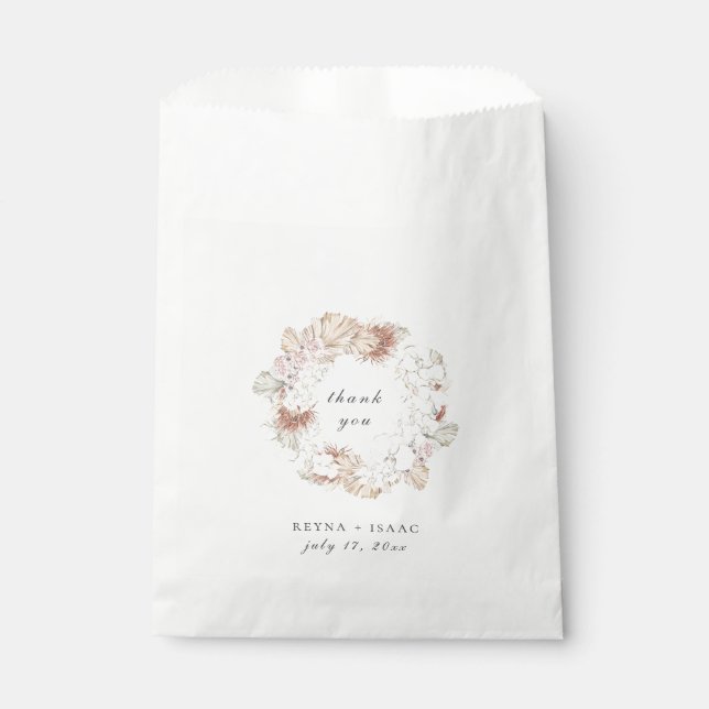 Sachets En Papier Mariage de couronne botanique moderne et chic (Devant)