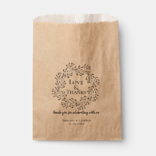 Sachets En Papier Mariage de couronne botanique rustique