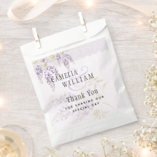 Sachets En Papier Mariage de dentelle fleurie moderne violette