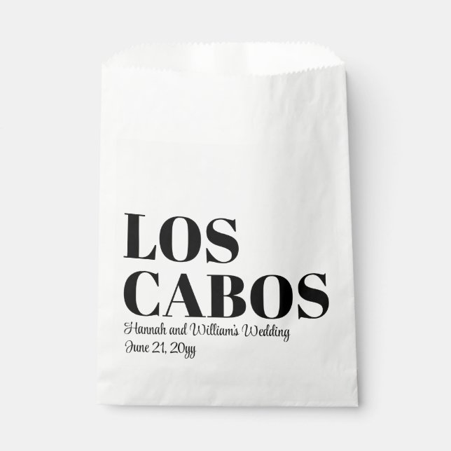 Sachets En Papier Mariage de destination personnalisée Bienvenue à L (Devant)