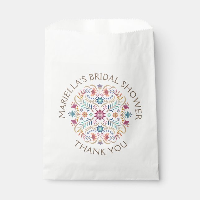 Sachets En Papier Mariage de douche d'anniversaire Fiesta Boho (Devant)