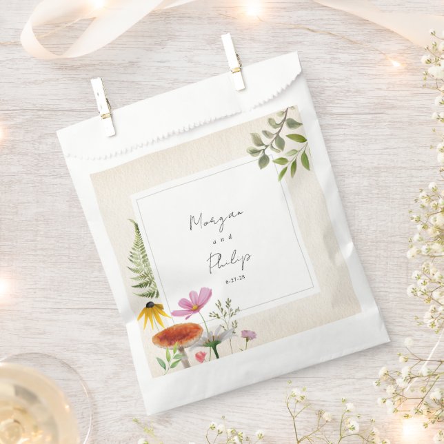 Sachets En Papier Mariage de forêt botanique Napkins (Coupé)