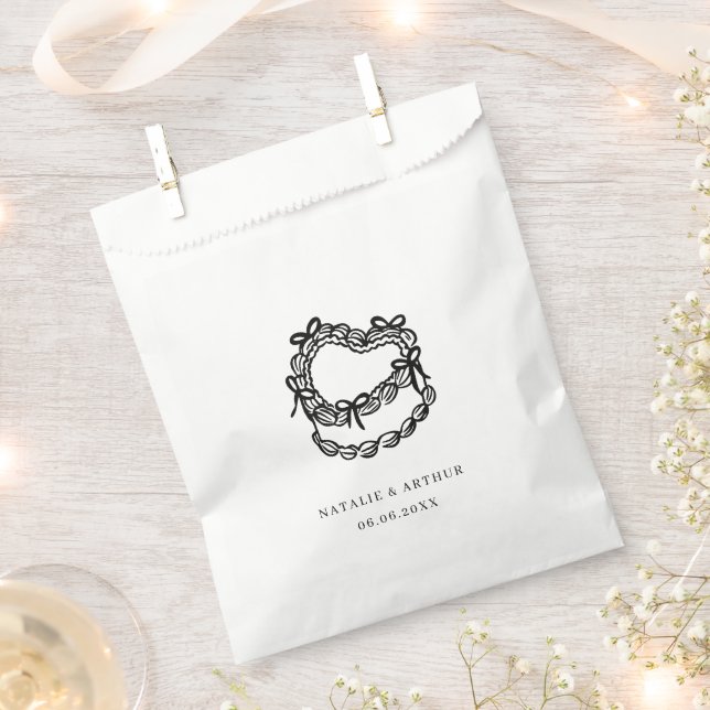 Sachets En Papier Mariage de gâteau à main fantaisie (Coupé)