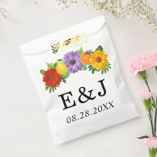 Sachets En Papier Mariage de jardin floral de agrumes (Scellé)