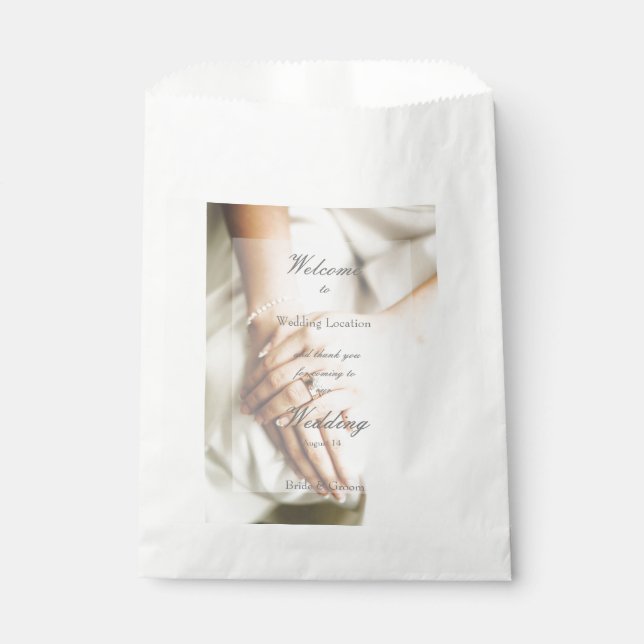 Sachets En Papier Mariage de l'anneau de diamant de mariée (Devant)