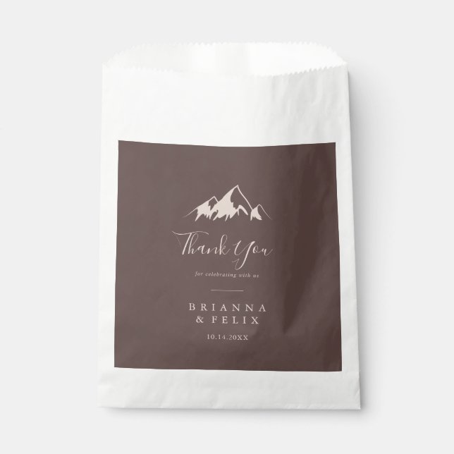 Sachets En Papier Mariage de Merci de Clear Mountain Country (Devant)
