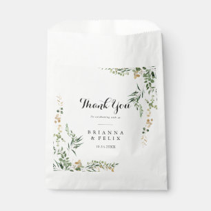 Sachets En Papier Mariage de Merci de feuillage vert Or Tropical