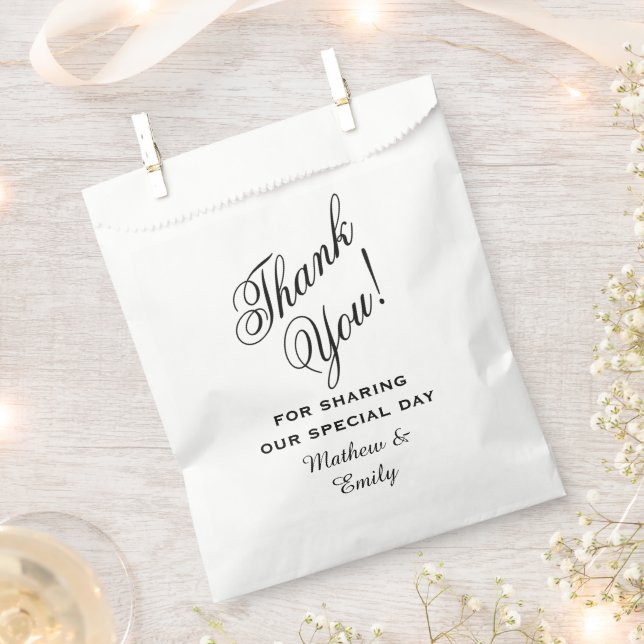 Sachets En Papier Mariage de Merci personnalisé (Coupé)