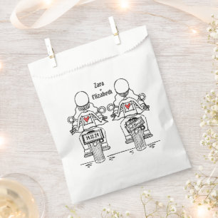 Sachets En Papier Mariage de moto de deux mariées sur mesure