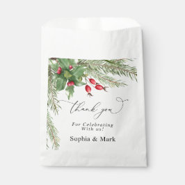 Sachets En Papier Mariage de Noël Red Berries