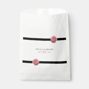 Sachets En Papier Mariage de ruban noir rose