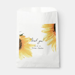 Sachets En Papier Mariage de tournesols aquarelle