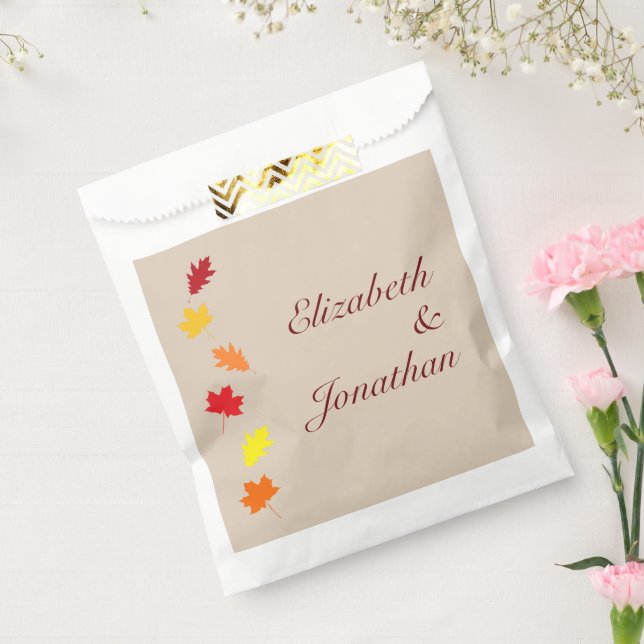 Sachets En Papier Mariage des feuilles automnales (Scellé)