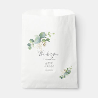Sachets En Papier Mariage d'été Eucalyptus de verdure rustique.