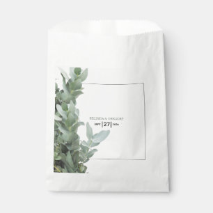 Sachets En Papier Mariage d'eucalyptus en argent