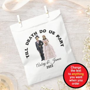 Sachets En Papier Mariage d'Halloween de la mariée et du marié squel