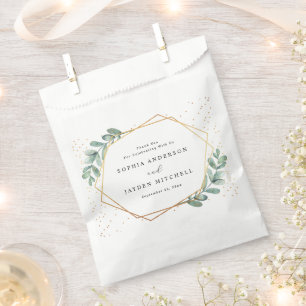 Sachets En Papier Mariage d'huile d'or géométrique Eucalyptus